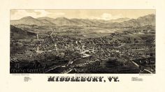 Middlebury 1886c Bird's Eye View 17x30, Middlebury 1886c Bird's Eye View
